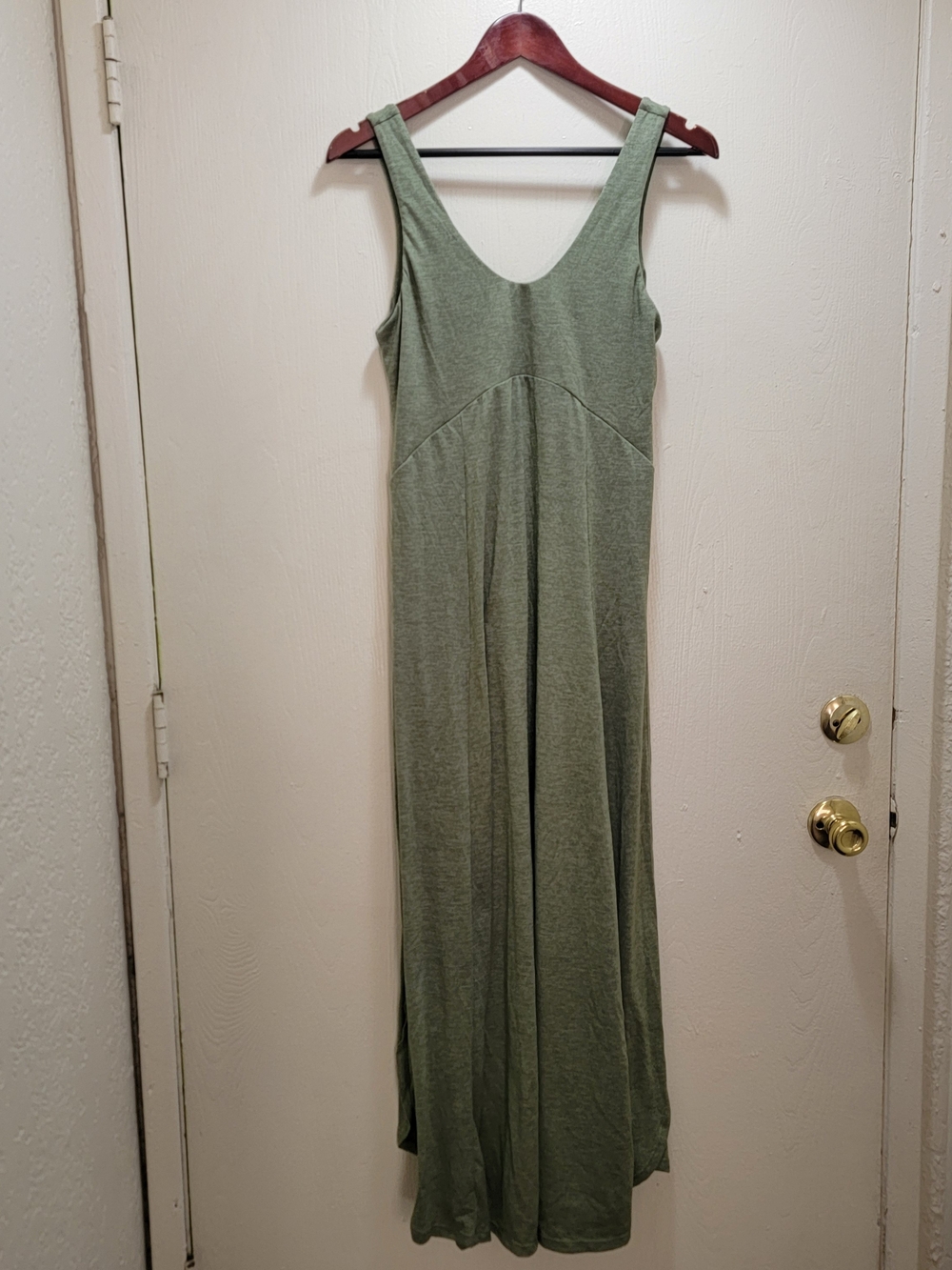 HALARA Olive Green Tank Maxi Dress With Slits